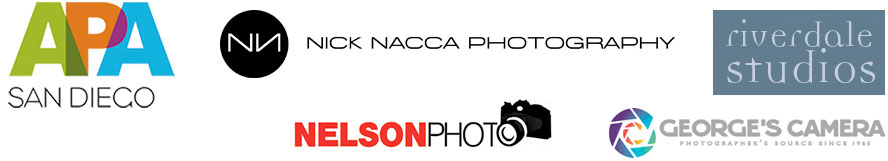 Sponsored by APA San Diego, Nick Nacca Photography, Riverdale Studios, Nelson Photo, and George's Camera